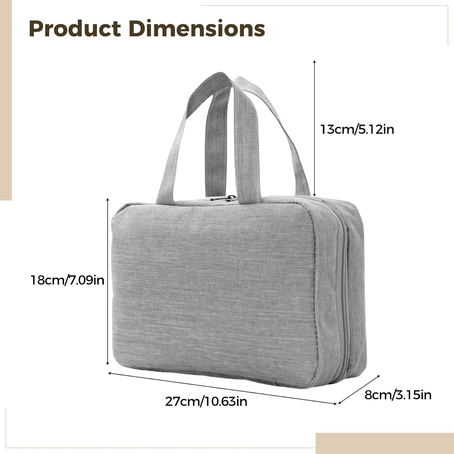 Large Hanging Travel Toiletry Bag with Multiple Compartments, Detachable Cosmetic Pouches, Waterproof Travel Organiser for Men & Women, Portable Travel Accessories image number 2