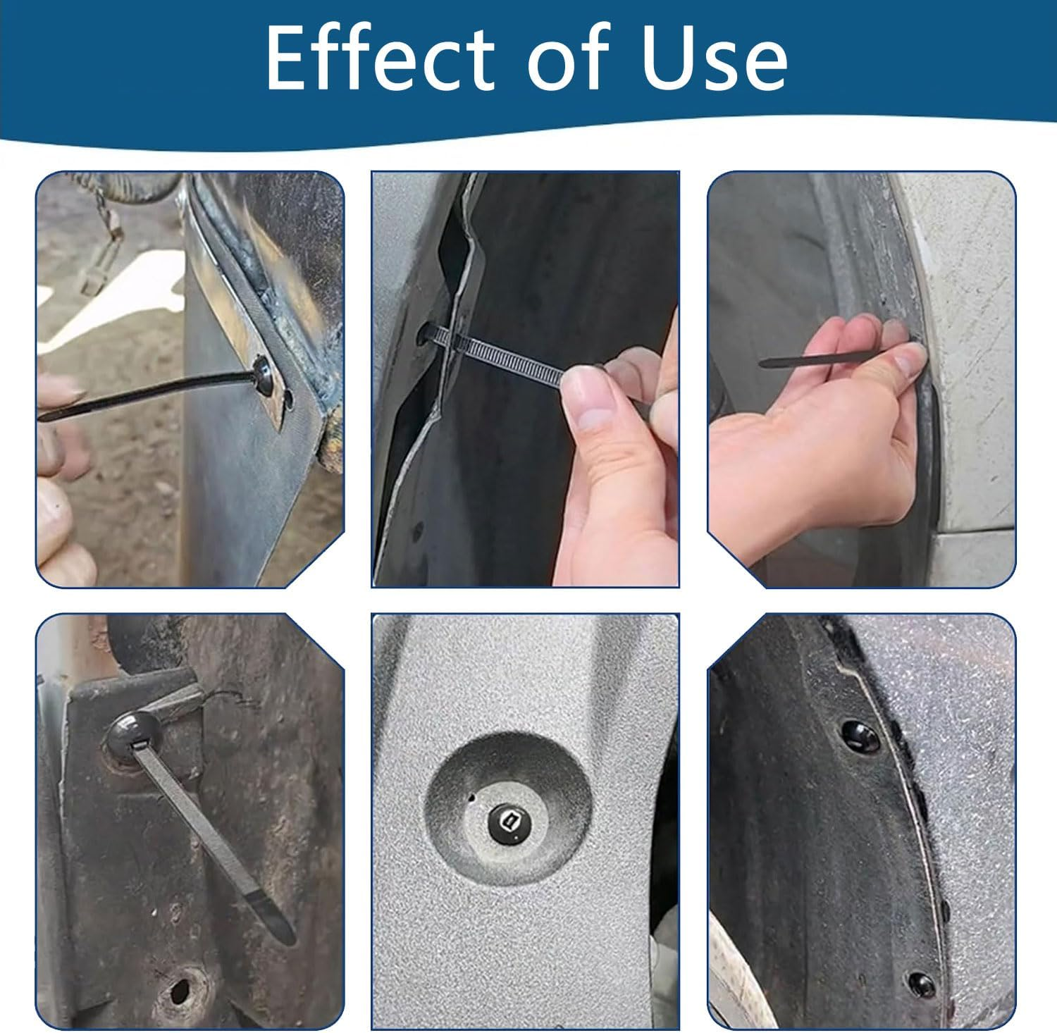 100Pcs Nylon Universal Cable Tie Buckle,Grip Auto Zip Tie Buckles with Pin & Button Design, Plastic Cable Ties Tool Fasteners, High Temperature and UV Resistant Zipties for Car Daily Auto Fixing image number 3