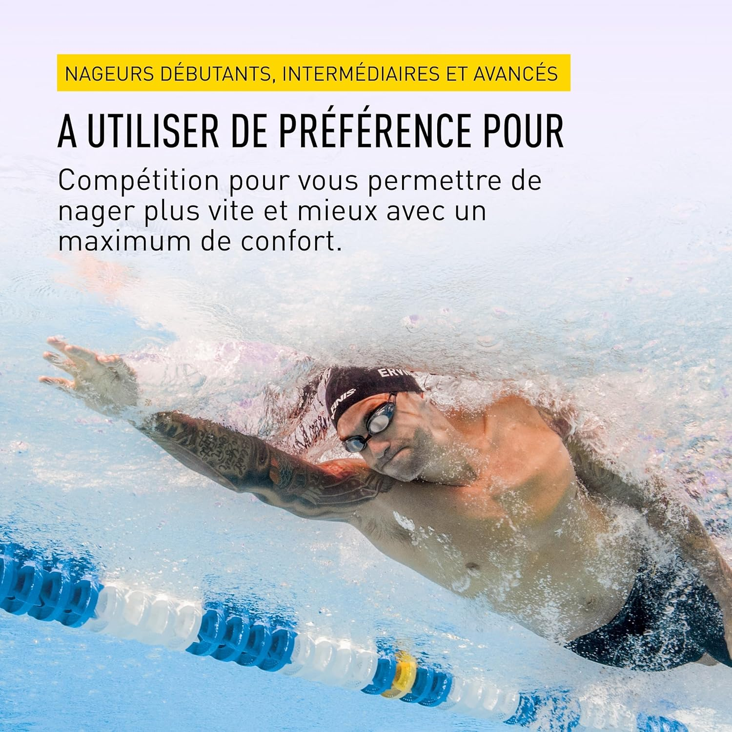 FINIS - Bolt Swimming Goggles - Hydrodynamic Design for Enhanced Performance - Black/Smoke