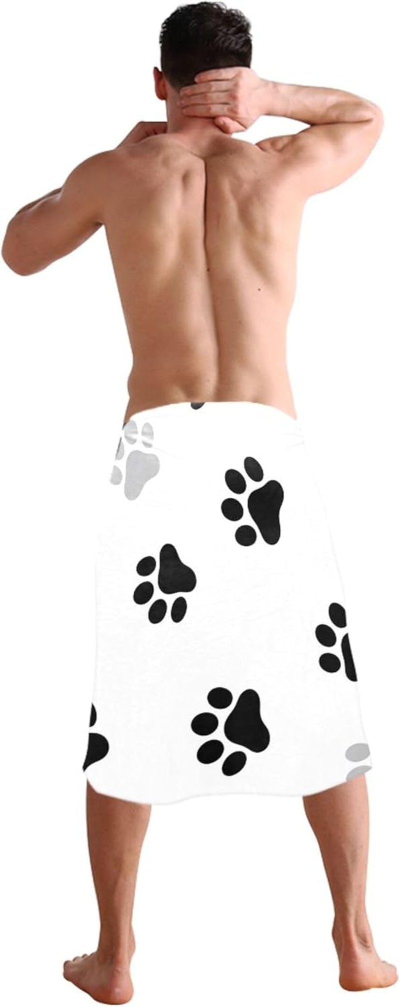 Black Gray Dog Paw White Decorative Bath Sheets Extra Large 64 X 32 Inch, Gym Body Towels for Bathroom Shower Swim Adults Travel Beach Towel Quick Dry