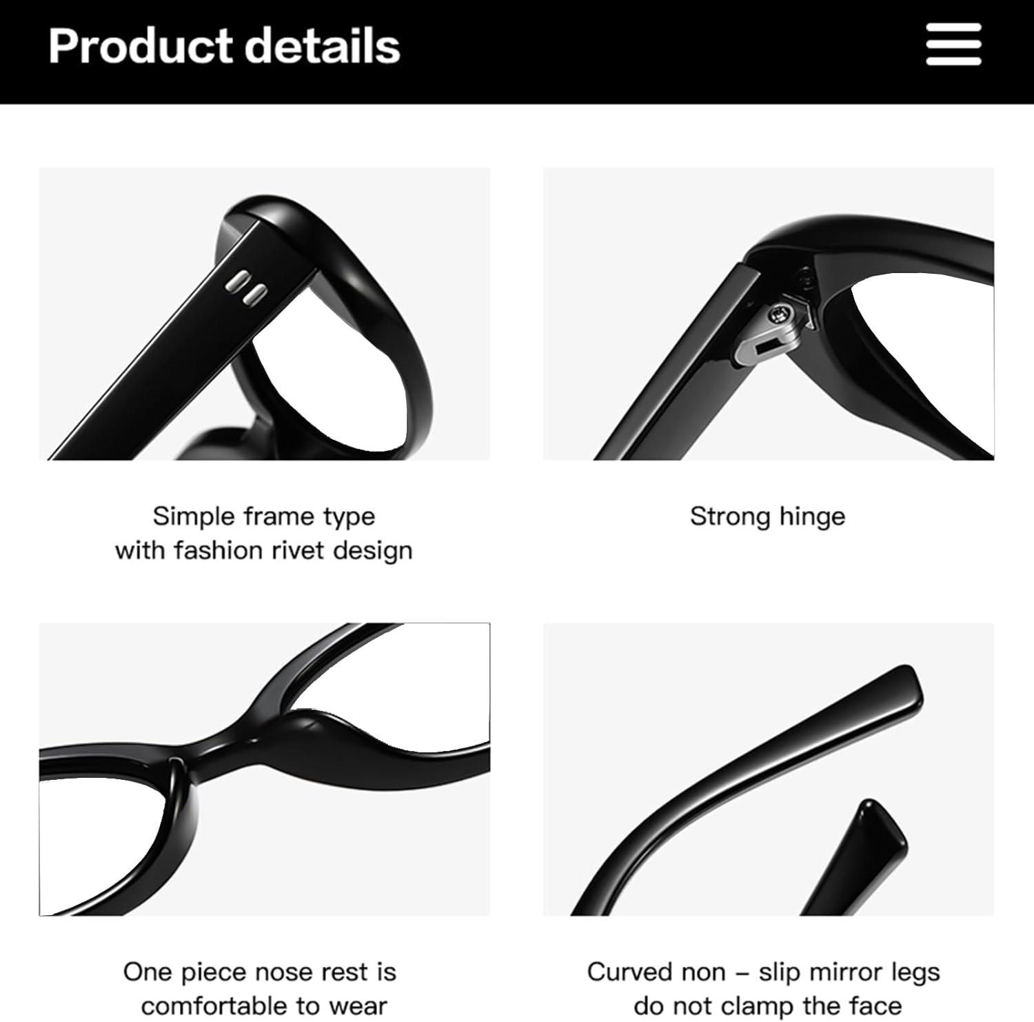 LJCZKA Oval Blue Light Blocking Glasses for Women Men Retro Small Oval Frame Glasses Fashion Computer Gaming Eyeglasses image number 4