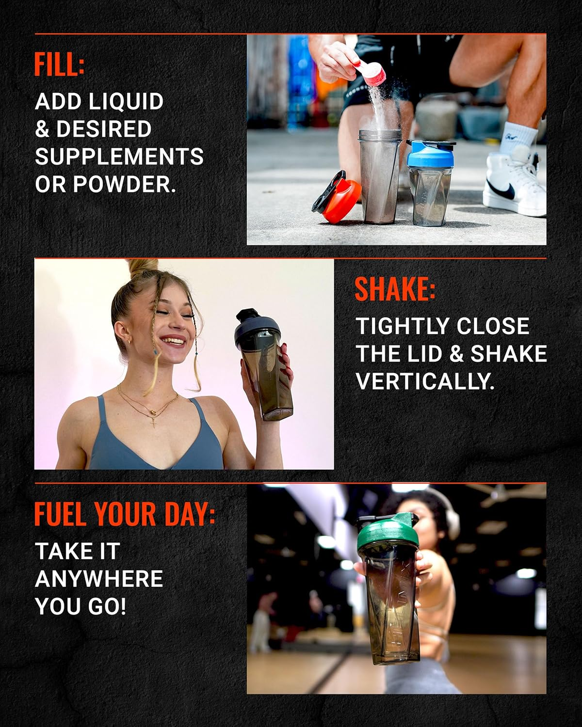 Helimix 2.0 Vortex Blender Shaker Bottle 28Oz | No Blending Ball or Whisk | USA Made | Portable Pre Workout Whey Protein Drink Shaker Cup | Mixes Cocktails Smoothies Shakes | Dishwasher Safe image number 3