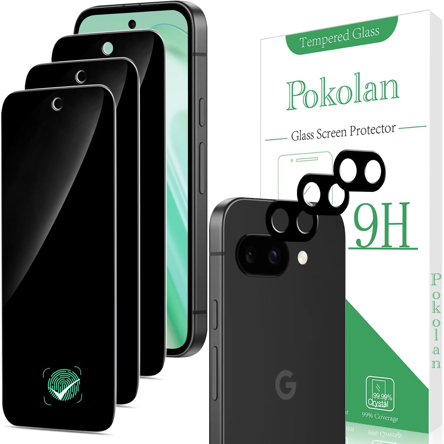Pokolan 3 Pack Screen Protector for Google Pixel 9 Pro Fold Tempered Glass, 9H Hardness, Case Friendly, No Bubbles, anti Scratch, Ultra Resistant