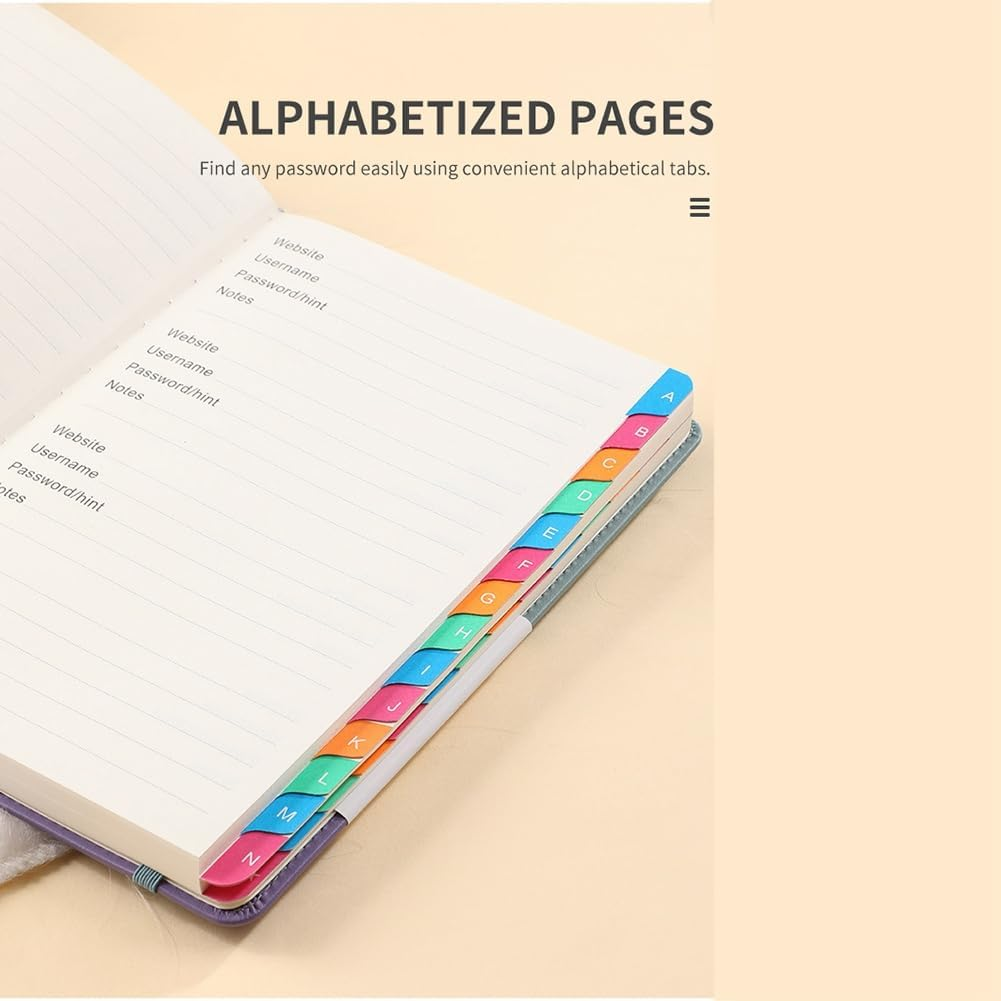 Password Keeper Book with Alphabetical Tabs for Seniors, Password Notebook for Internet Website Address Log in Detail,B Durable image number 3