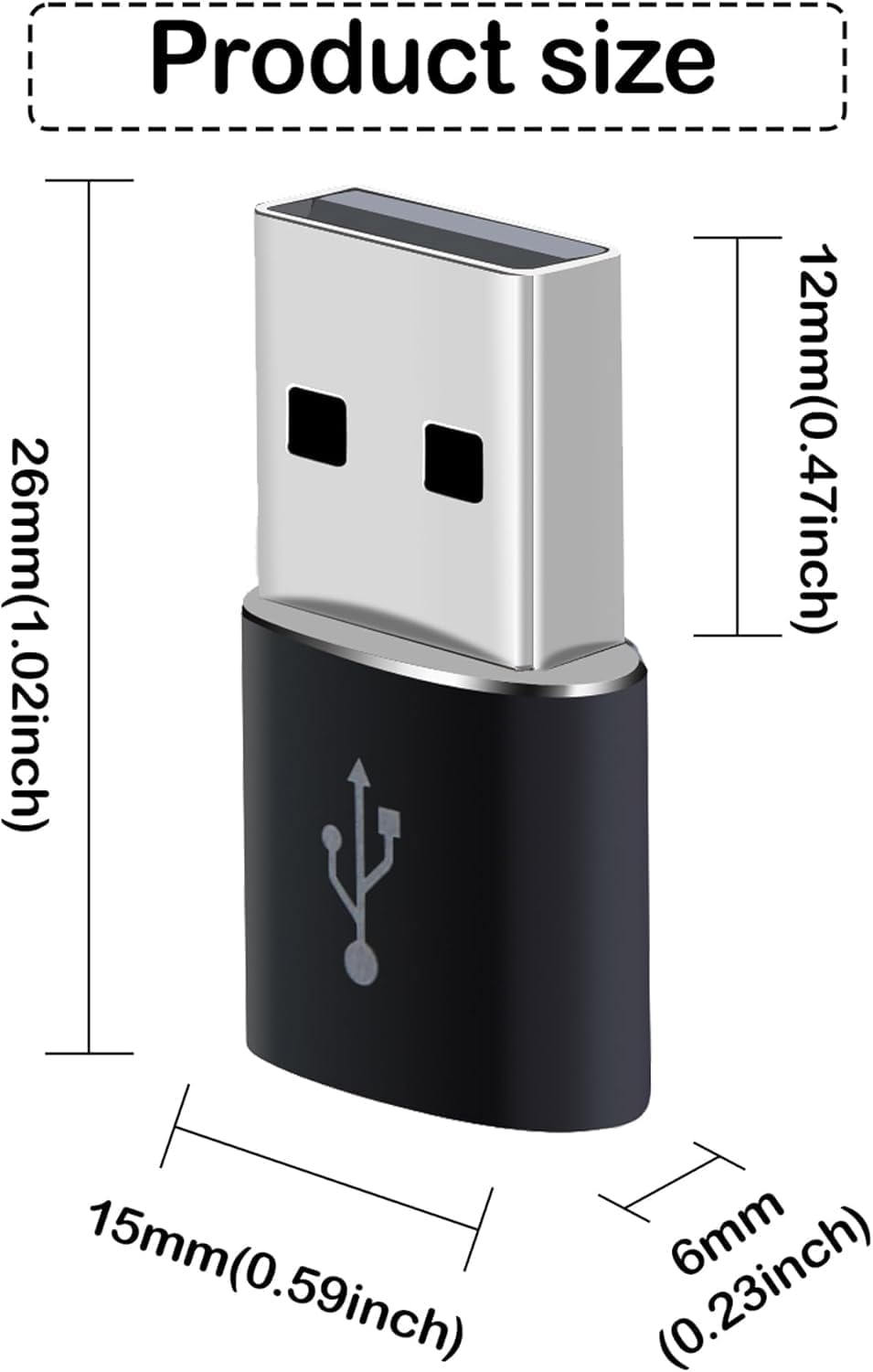 KEWAYO 5PCS USB to Type-C2.0 Adapter Type-C Female to USB Male Adapter Compatible with Iphone 1514 13 plus Pro Max, Airpods, Ipad, Car, Samsung S24 image number 4