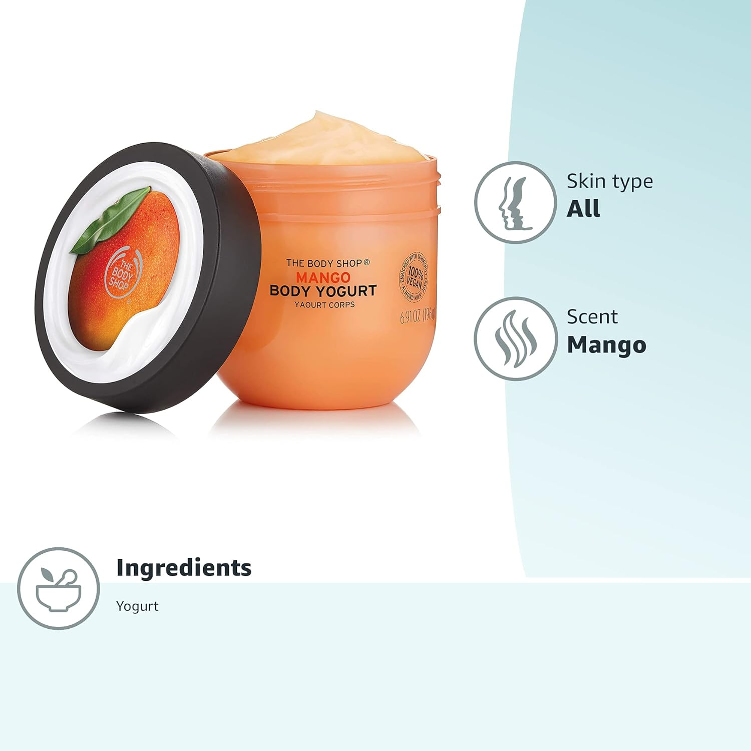 The Body Shop Mango Body Yogurt 48Hr Moisturizer 100% Vegan 6.98 Fl.Oz image number 5