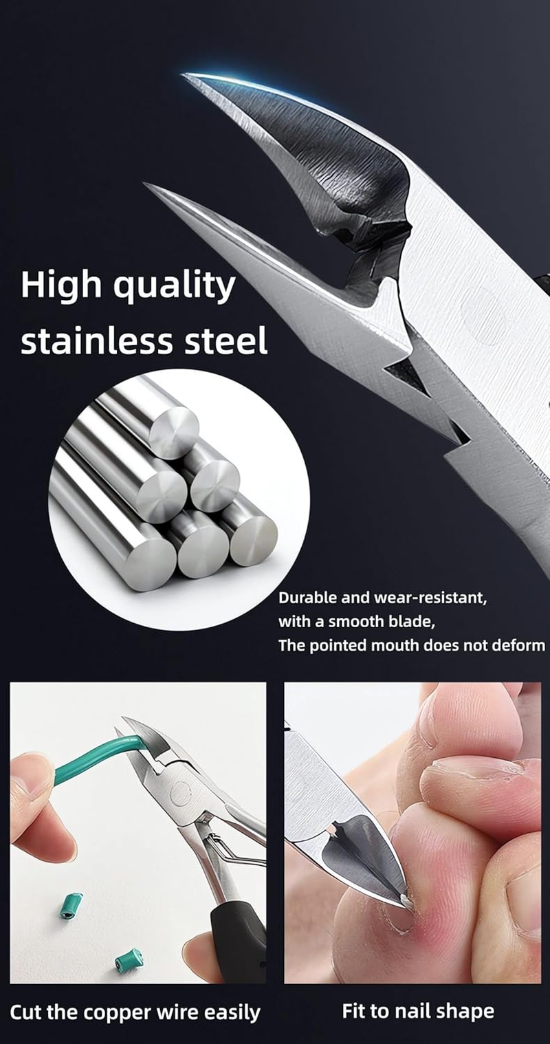 NEMIBAD Podiatrist Toenail Clippers，Nail Clippers for Thick & Ingrown Toenails， Super Sharp Curved Blade Toenails Trimmer image number 2