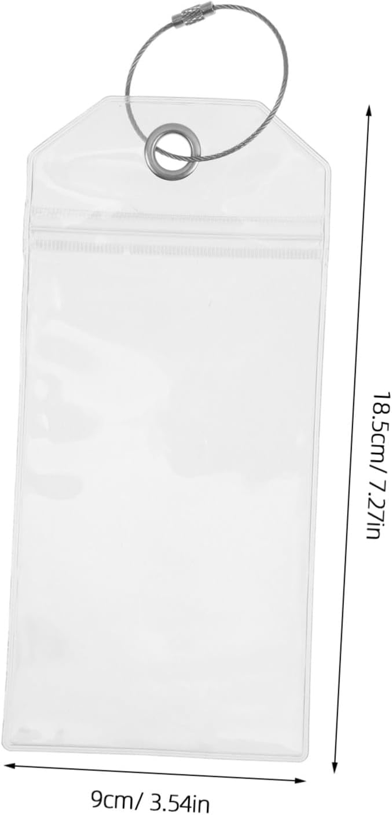 SEWACC 5Pcs Clear Luggage Tags with Steel Rings Reusable PVC Id Card Holders for Cruise Ships Travel Bags Pet Carriers Travel Accessories for Suitcases and Sports Gear image number 2