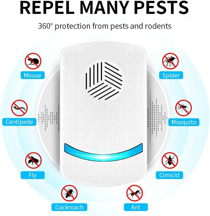 6 Packs Ultrasonic Pest Repeller Plug-In, Indoor Electronic Pest Control for Mice, Rats, Spiders, Ants, Cockroaches, Mosquitoes, Bugs, Eco-Friendly Rodent Repellent for Home, Kitchen, Garage image number 4