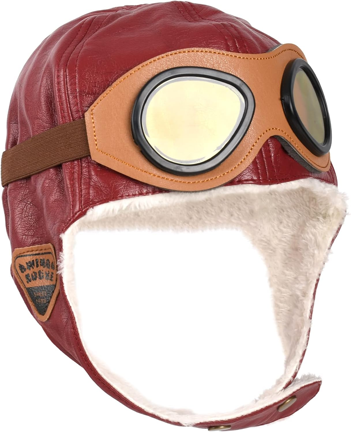 HUIANER Soft Warm Hat Leather Cap with Earmuffs for Baby Kids Photography Props