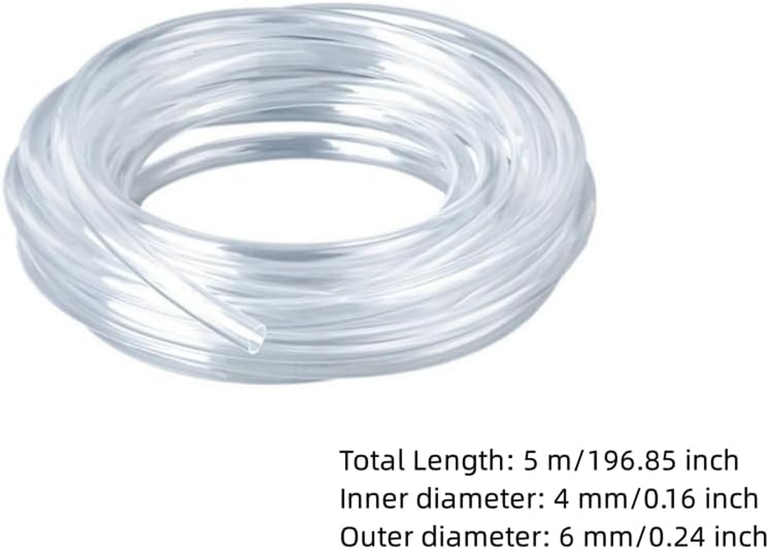 5 M Aquarium Air Line PVC Clear Fish Tank, Pure Silicone Tubing, Clear and Flexible Aquarium Airline Tubing，For Fish Tank Air Pump, Terrariums,Aquariums and Hydroponics (4 * 6Mm) image number 2