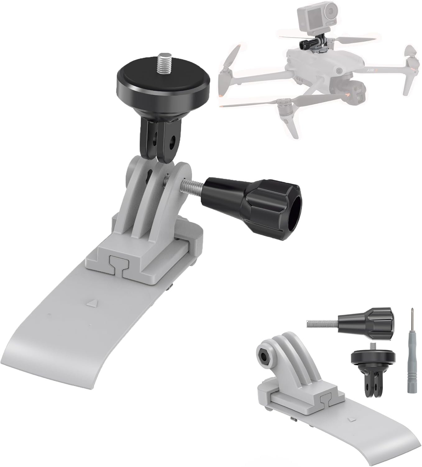 CERFFOOL Action Camera Mount for DJI Air 3 Drone for DJI Action 5 Pro 4/Gopro Hero 13 12 Black/Insta360 GO 3S 3/Insta360 X4 X3 Kit Adapter Extension Accessories image number 5