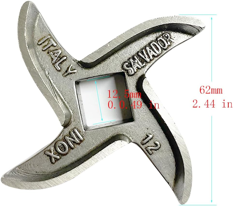 #12 Meat Grinder Blade Stainless Steel Knife Cutter Replacement, Please Check the Size and Shape(2 PCS) image number 1