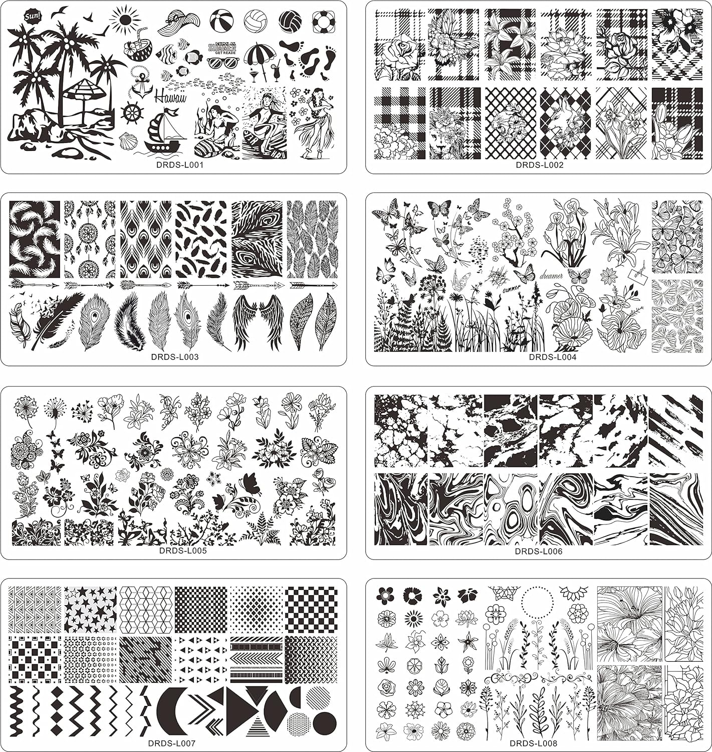 VNC 21 Pcs Nail Stamp Plates Set 16 Plate 2Stamper and 2 Scraper 1Storage Bag Nails Art Stamping Plate Scraper Stamper Set Leaves Flowers Animal Nail Plate Template Image Plate Set image number 1