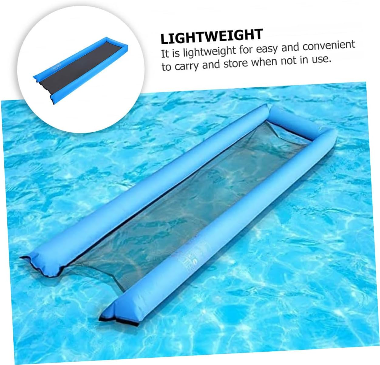 Hohopeti Inflatable Floating Bed for Swimming Pool Double Lightweight and Easy to Inflate for Adults Relaxation Water image number 6