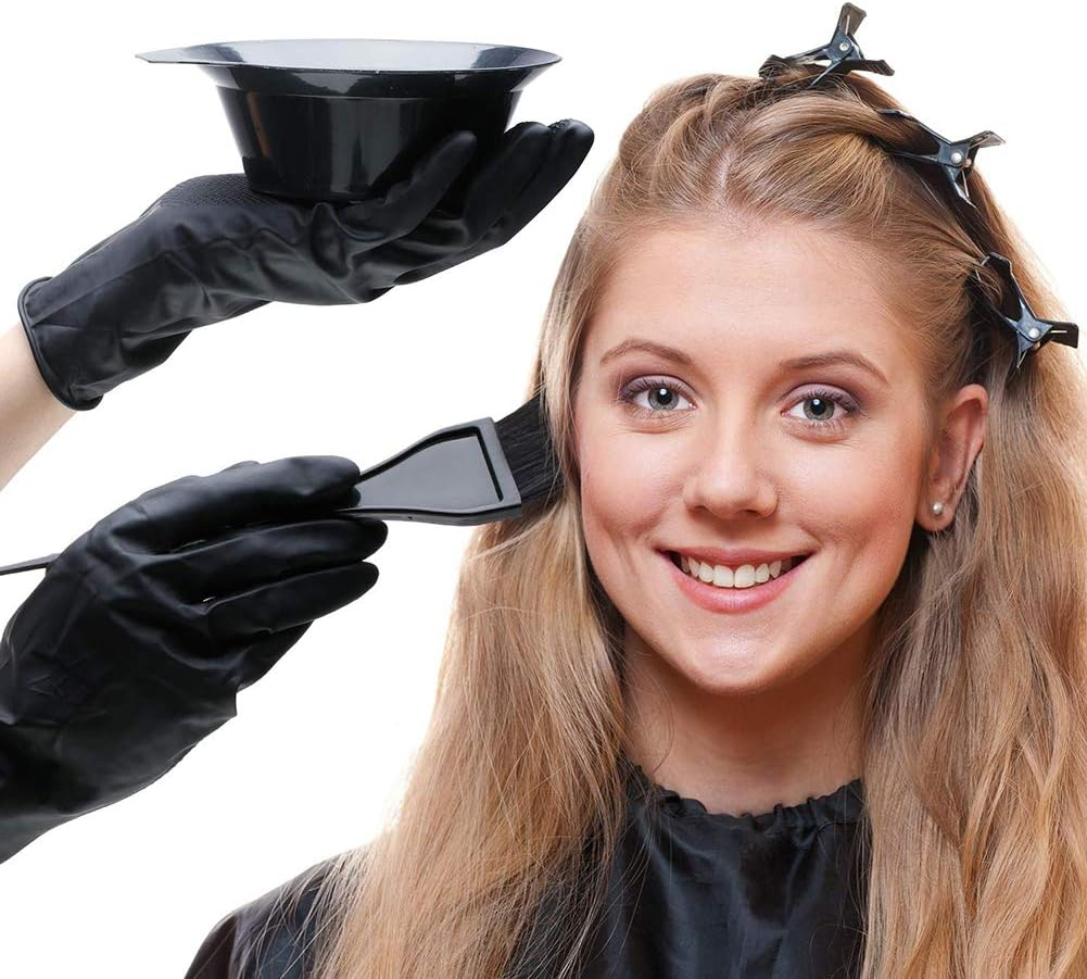 Hair Colouring Tools, Hair Dyeing Tool Set Hair Colour Brush and Bowl Set, Hair Dying Combs Brushes Set for DIY Hair Coloring Dyeing Salon Brushes image number 2