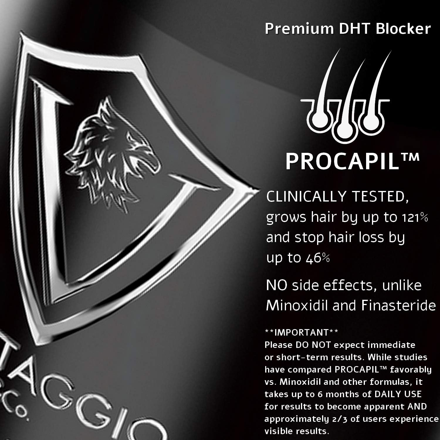 Hair Loss Shampoo for Men &ndash; Boosts Hair Growth and Thickening &ndash; DHT Blocker Fights Thinning and Alopecia &ndash; PROCAPIL Premium Formula with Castor Oil Peppermint Ginseng and Dead Sea Salt &ndash; 13.5 Oz image number 3