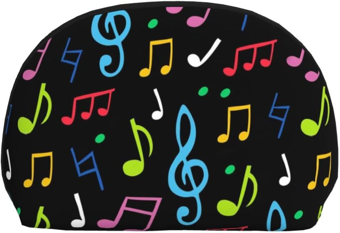 Cozimangoe Coin Pouch Makeup Bags Set, 2 Piece Shell Shape Cosmetic Bag with Pockets for Daily Travel Handbag Lipstick Keys Toiletry, Personalized Music image number 2