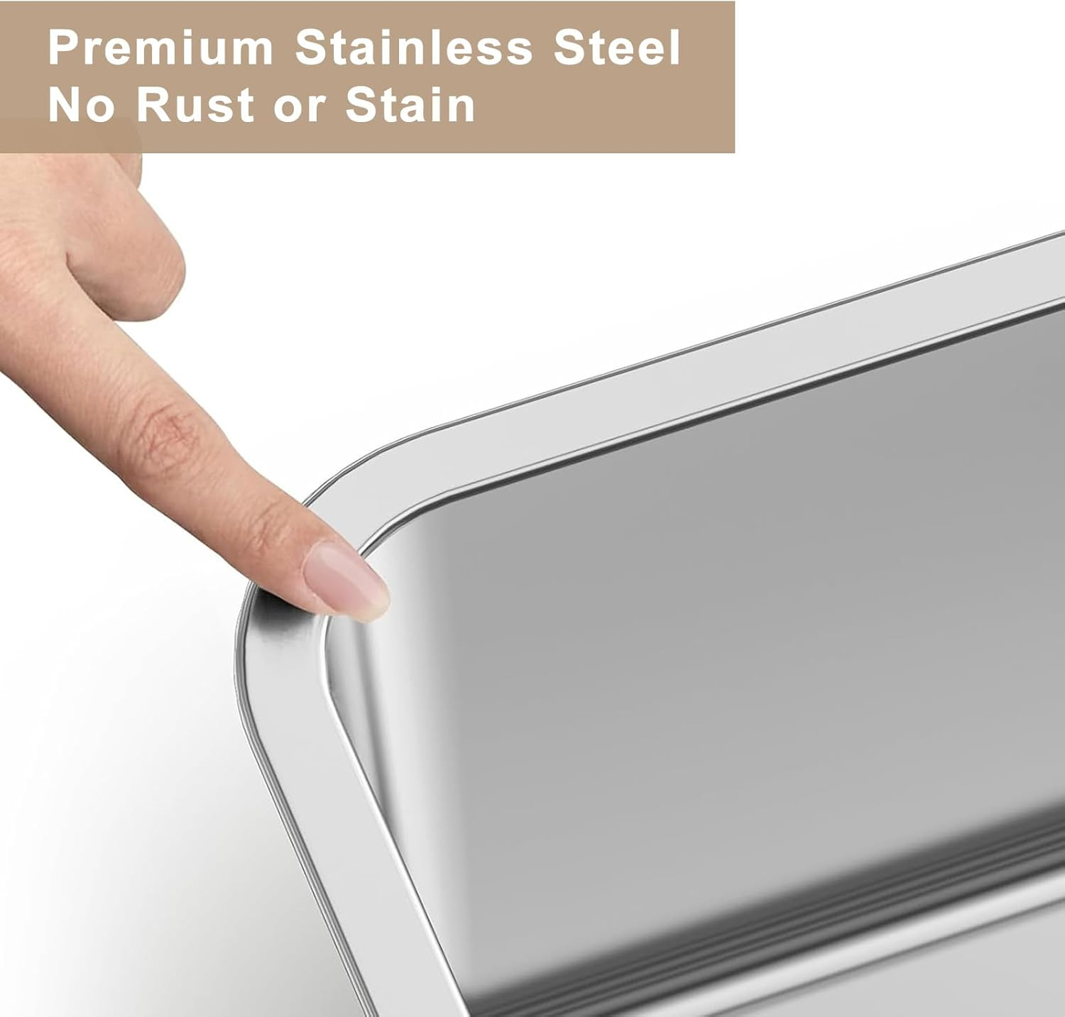 Stainless Steel Litter Box Large - 60X40 Metal Cat Litter Tray for Big or Multiple Cats, Non-Stick Kitty Litter Tray, Odor-Free Cat Litter Box, Easy to Clean & Rust Resistant (60X40X15 Cm) image number 4