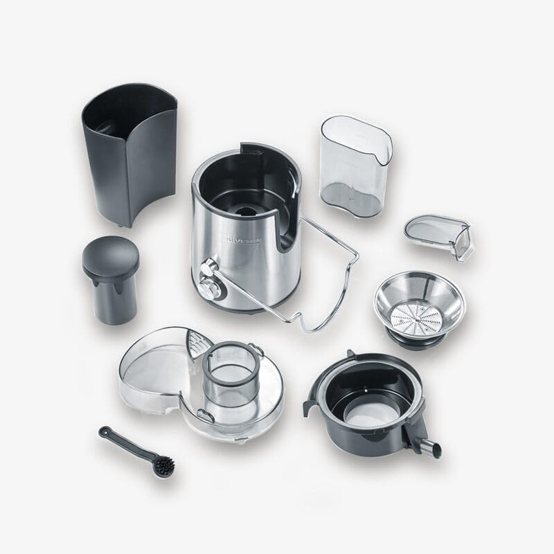 Severin Multi-Purpose Electric Juicer with 400 W of Power ES 3566, Brushed Stainless Steel-Black image number 3