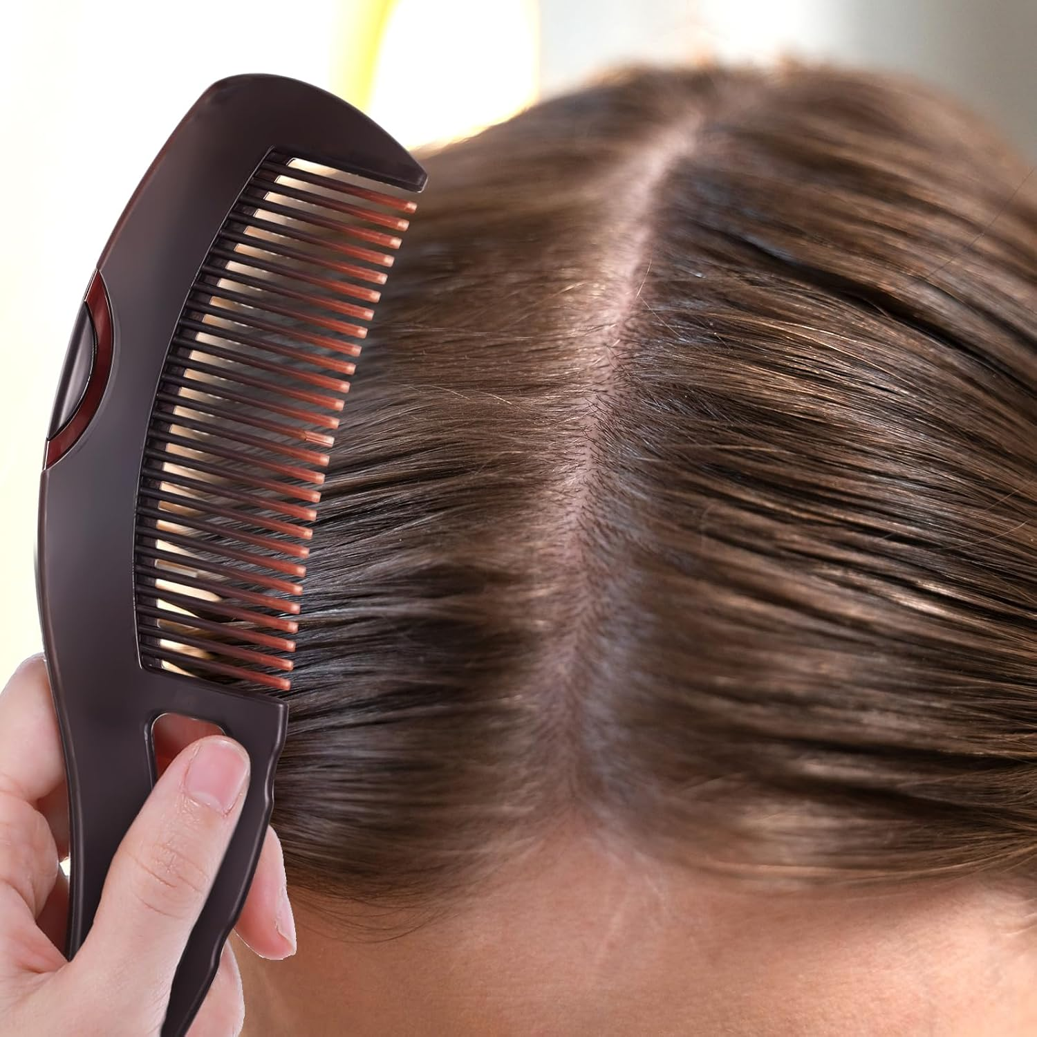 Telooco 2Pcs Dandruff Comb Set - Stainless Steel & ABS Plastic - Scalp Sweep Detoxing Comb & Fine Tooth Hairbrush - Dandruff Removal for Women & Men image number 5