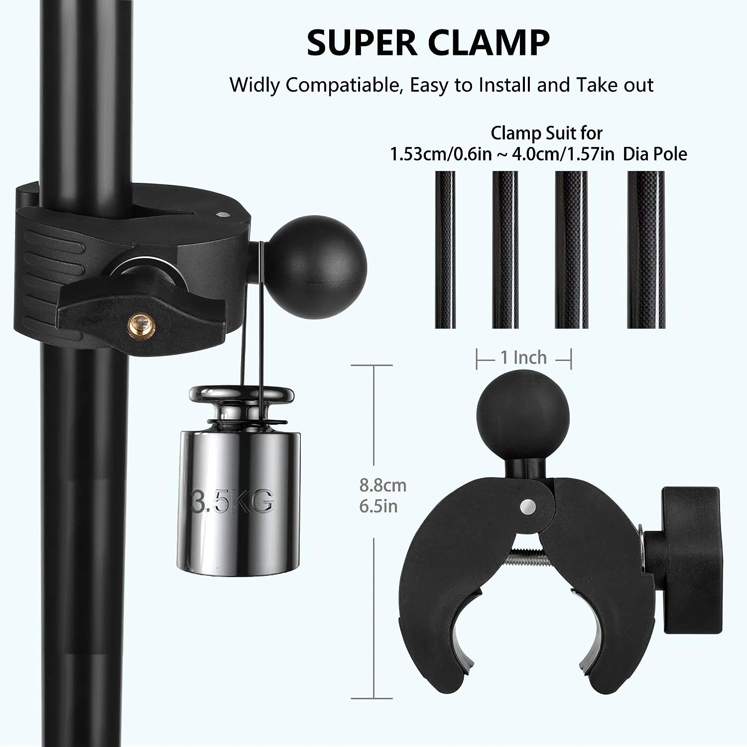 Music Boom Microphone Mic Stand Phone Holder Mount with Long Arm and Super Clamp 360&deg; Rotation for Phone 14 13 12 11 MAX Pro Samsung Galaxy S22 S21 Google Pixel, 3.5 to 7" Smartphone image number 1