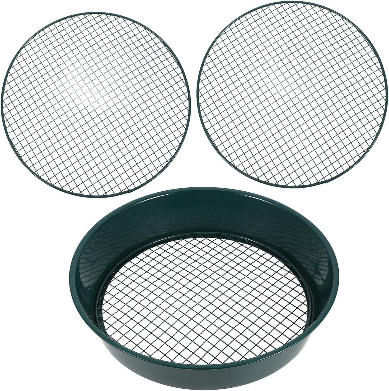 Sosoport Garden Soil Sifter Replaceable Mesh Metal Sieve for Soil Sifting Rocks Sieve Manual Garden Supplies image number 4