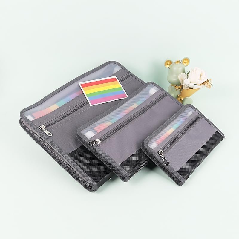 Expanding File Folder with Zipper &ndash; 13 Pockets Document Organizer, Portable Accordion Document Wallet for Home/Office/School, Includes 24 Multicolor Labels (Black) (A6-Size) image number 4