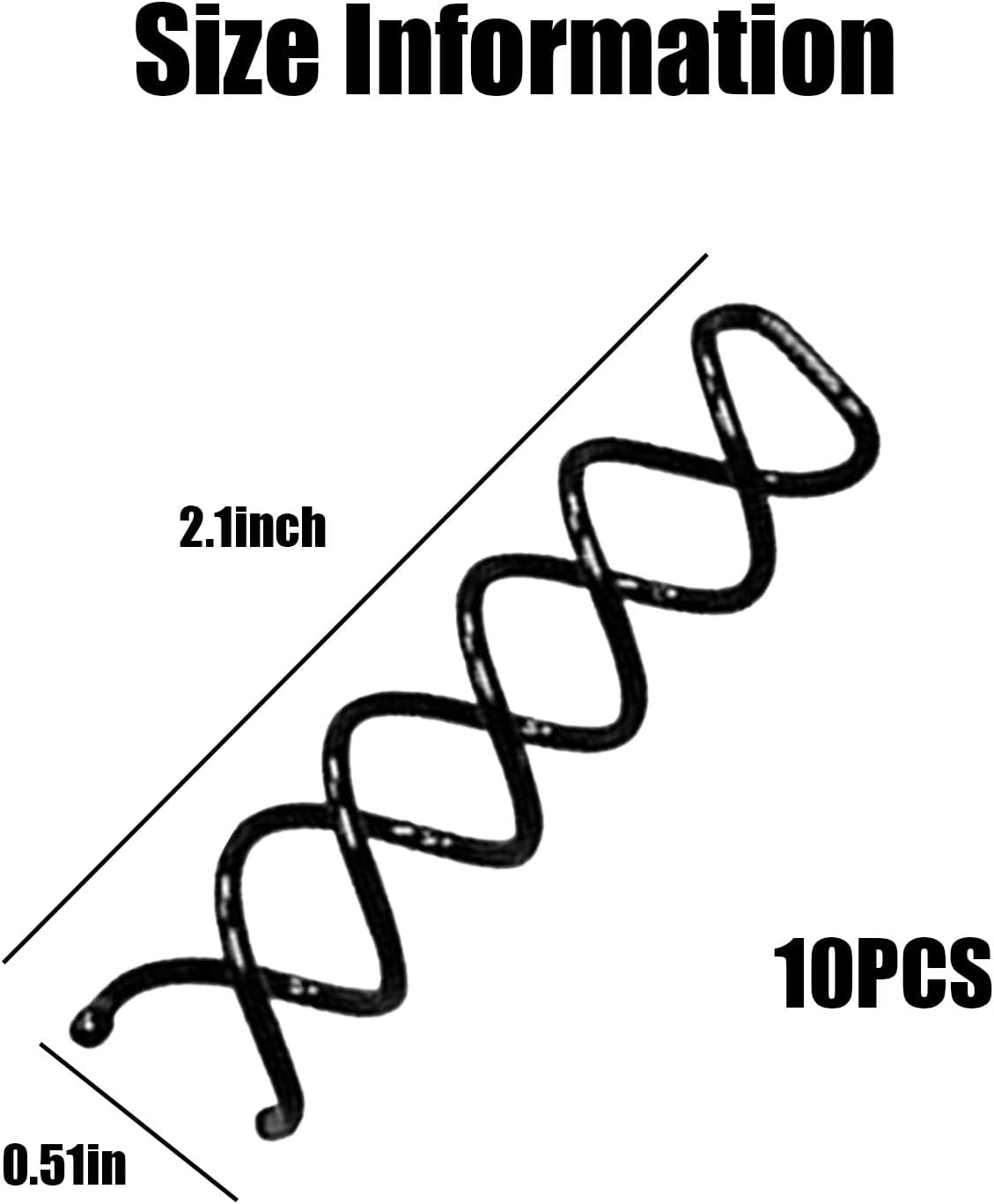 Luzcauwy 10PCS Spiral Hair Pins, Black Screw-Style Bobby Pins with Non-Scratch Ball Tips, Ideal for DIY Hair Styling, Secure Updos and Bun Hairstyles image number 3