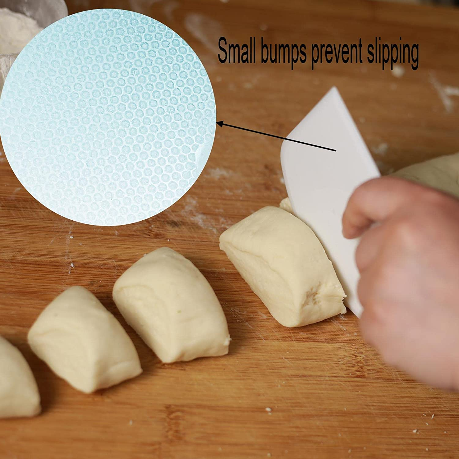 3Pcs Dough Scraper, Pastry Scraper Plastic Bench Cutter, Bowl Scrapers Dough Bread Cutters for Cake Decorating Baking (A) - A image number 2