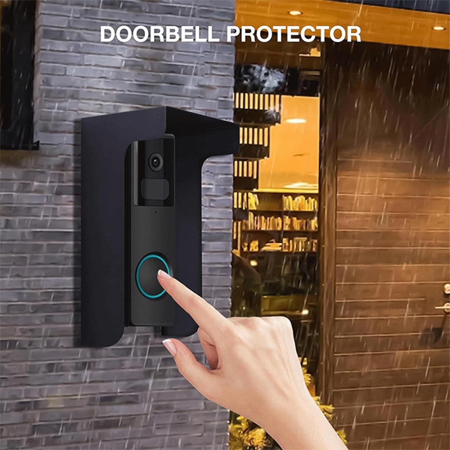 Ring Doorbell Protector - Weatherproof Doorbell Guard, Sturdy Security Shield | Universall Waterproof Anti-Glare Rain Cover, Windproof Door Bell Cover for All-Weather Protection, Door RFID Keypads image number 6