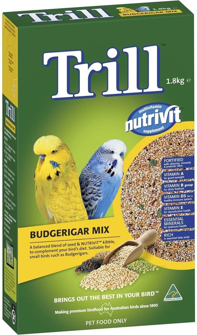 Trill Budgie Mix 1.8 Kg &ndash; Bird Seed Mix with Nutrivit Multivitamin Supplement for Budgies &ndash; Bird Food with Nutritious Millet, Canary, Oats, Wheat, Sorghum, Canola & Lin Seeds image number 6
