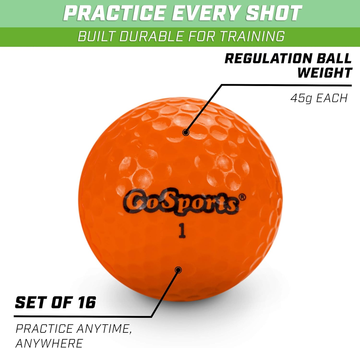 Gosports All Purpose Golf Balls for Play or Practice - Choose 16 or 32 Packs with Tote Bag image number 6