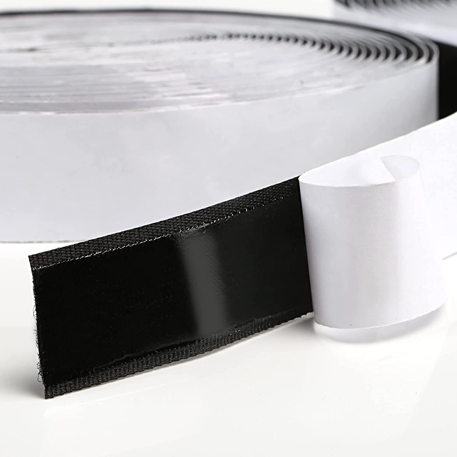 GWHOLE 2 Roll Self Adhesive Hook and Loop Fastener Tape Strips Tape Double Sided Sticky Back Strip Roll Fastening Mounting Tape, Total Length 32Ft (10M), Width 2 Cm - Black image number 4