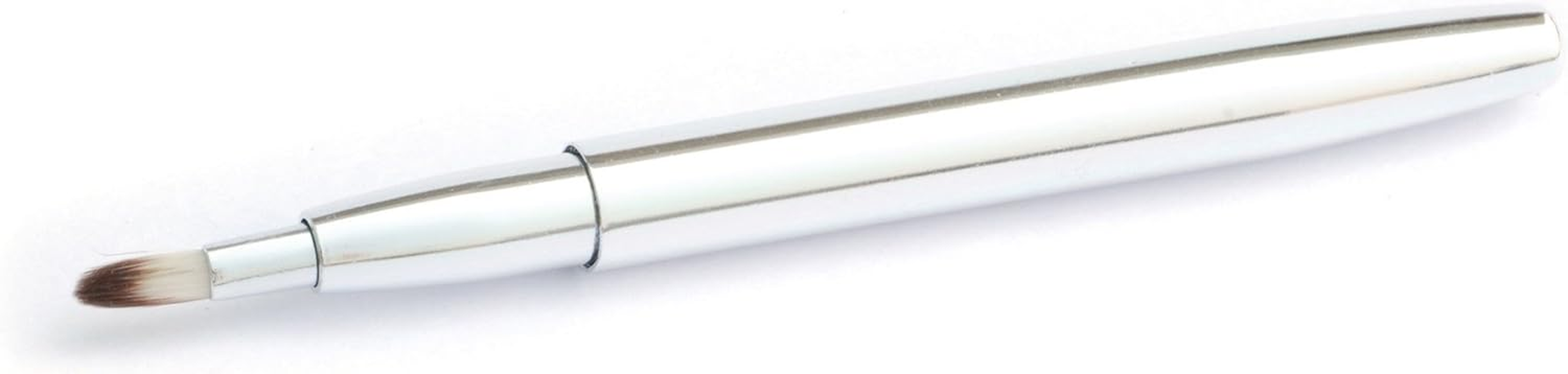 Basicare Retractable Lip Liner Brush Travel Friendly Nylon Bristles Silver Tube