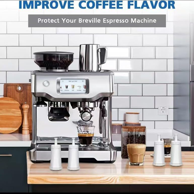 4 Pack Replacement Water Filter for Breville Barista Touch BES880, Barista Pro BES878, Oracle BES980/990, Dual Boiler BES920 & Bambino | BES008WHT0NUC1 | Reduces Limescale, Enhances Coffee Taste (4) image number 2