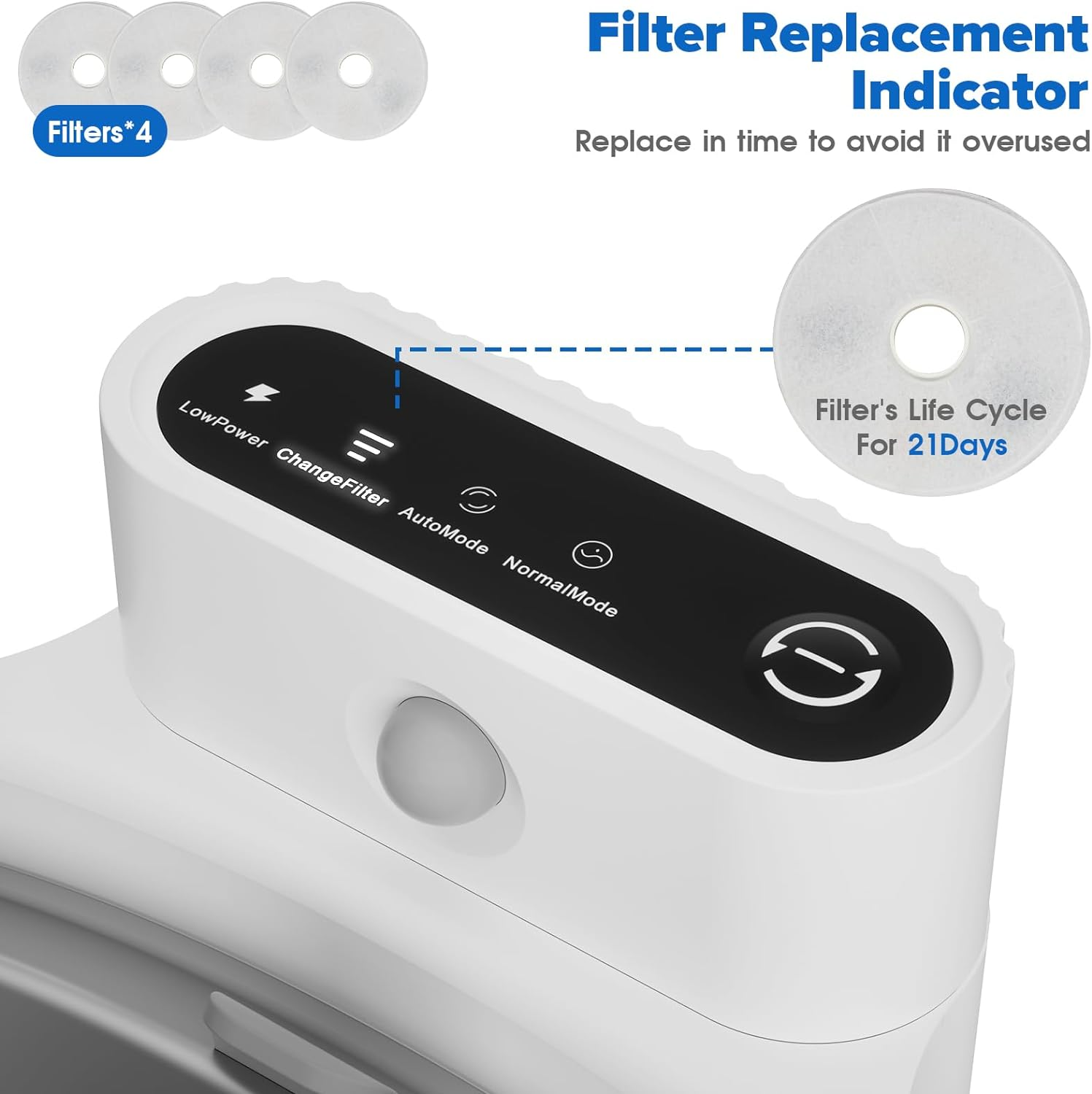 Cat Water Fountain Wireless, 2L Pet Drinking Fountain for Cats & Dogs, Sensor Auto Cat Fountain with Smart 2 Modes | Foodgrade 304 Stainless Steel Dish | 4* Filters image number 2