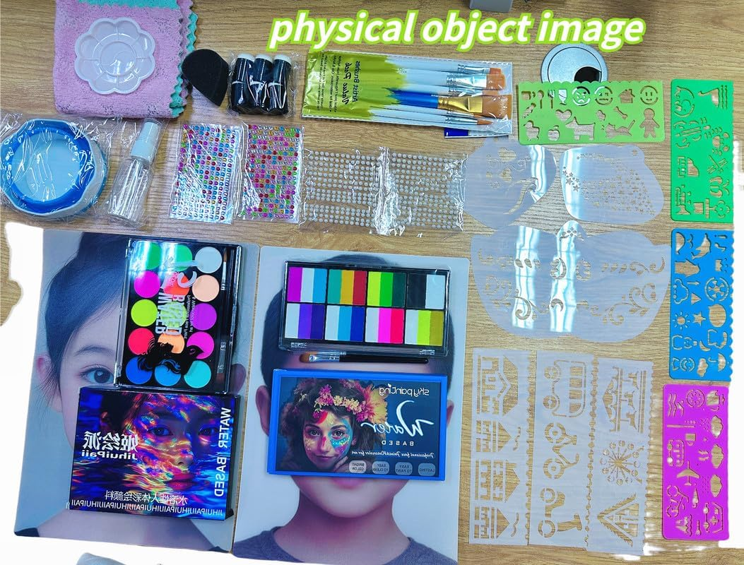 Professional Face & Body Painting Makeup Kit 38 Color . for Halloween Christmas Party Water Based Non Toxic Face Paint Set image number 2