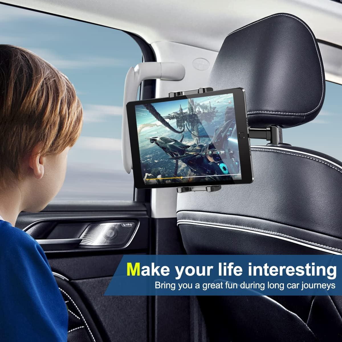 Vehicle Mount,Adjustment Phone Tablet Stand Compatible for Ipad Pro Air Mini, Galaxy Tabs, Other 4.7-10.23 Inch Mobile Phones and Tablet Computers image number 2