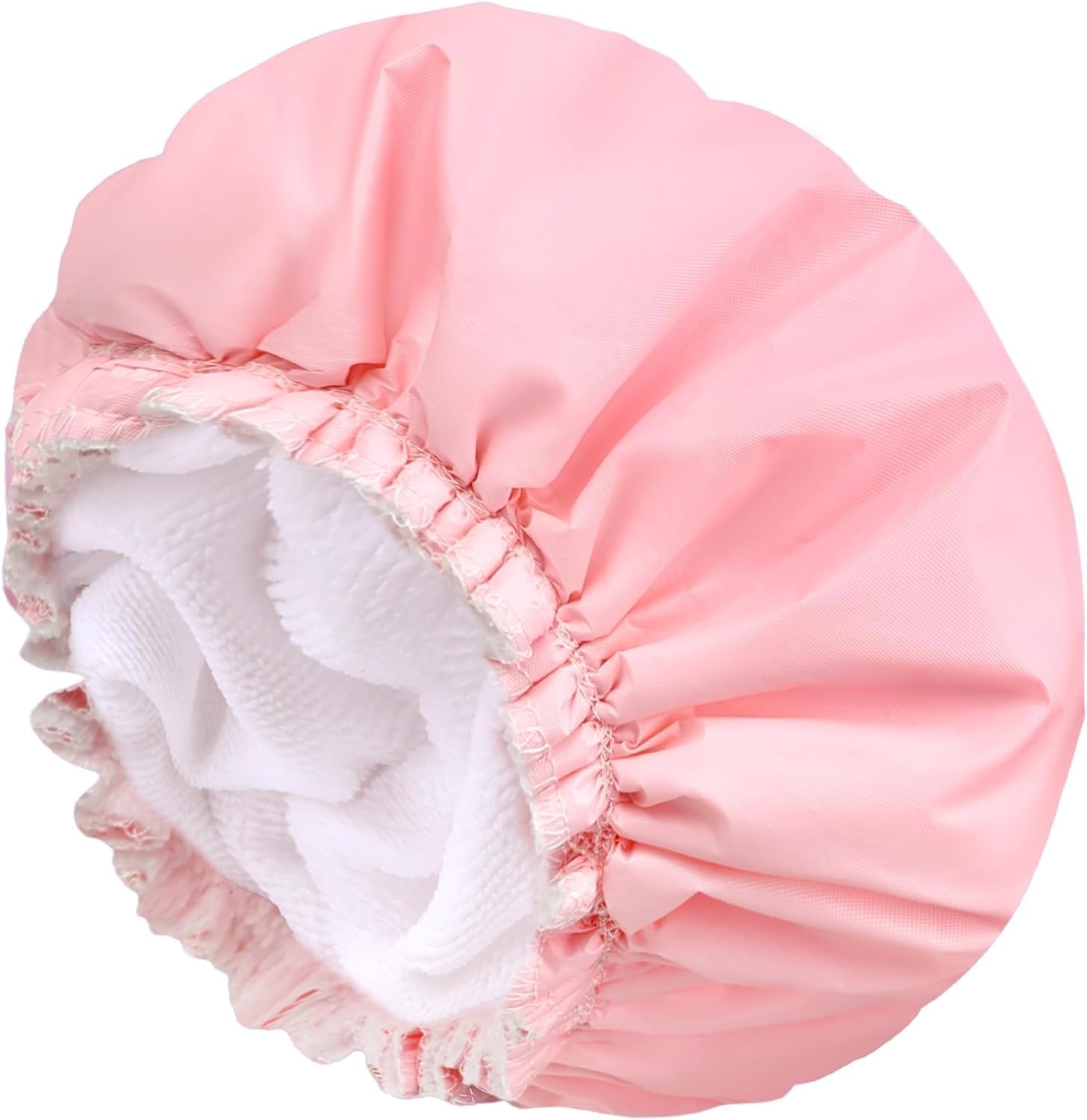 Shower Caps for Women, Terry Cloth Lined, Reusable Bath Caps, Double Waterproof Layers Shower Cap, Bathing Shower Caps, for Long Thick Hair, Waterproof Washable Soft Bath Shower Caps for Hair Care image number 3