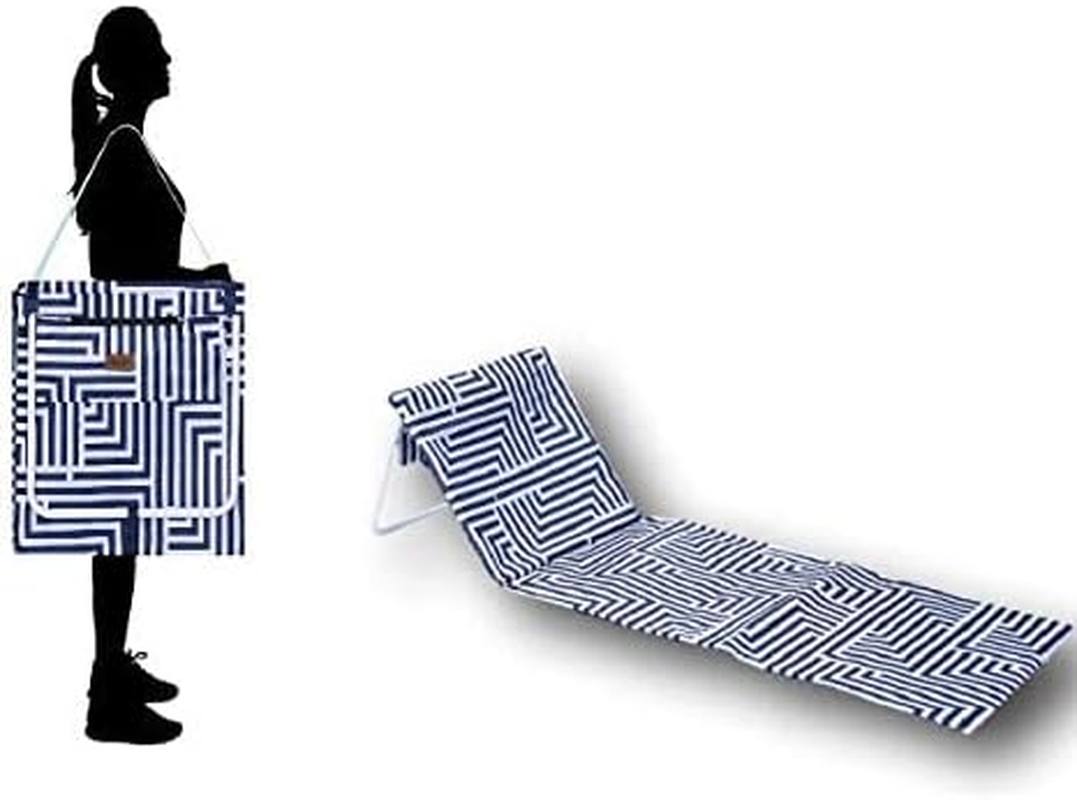 Outdoor Portable Folding Chair Beach Mat Ultra Light Fishing Sun Lounger Carry Strap Hotel/Vacation/Holidays/Sunbathing (Makena) - Mossman image number 6