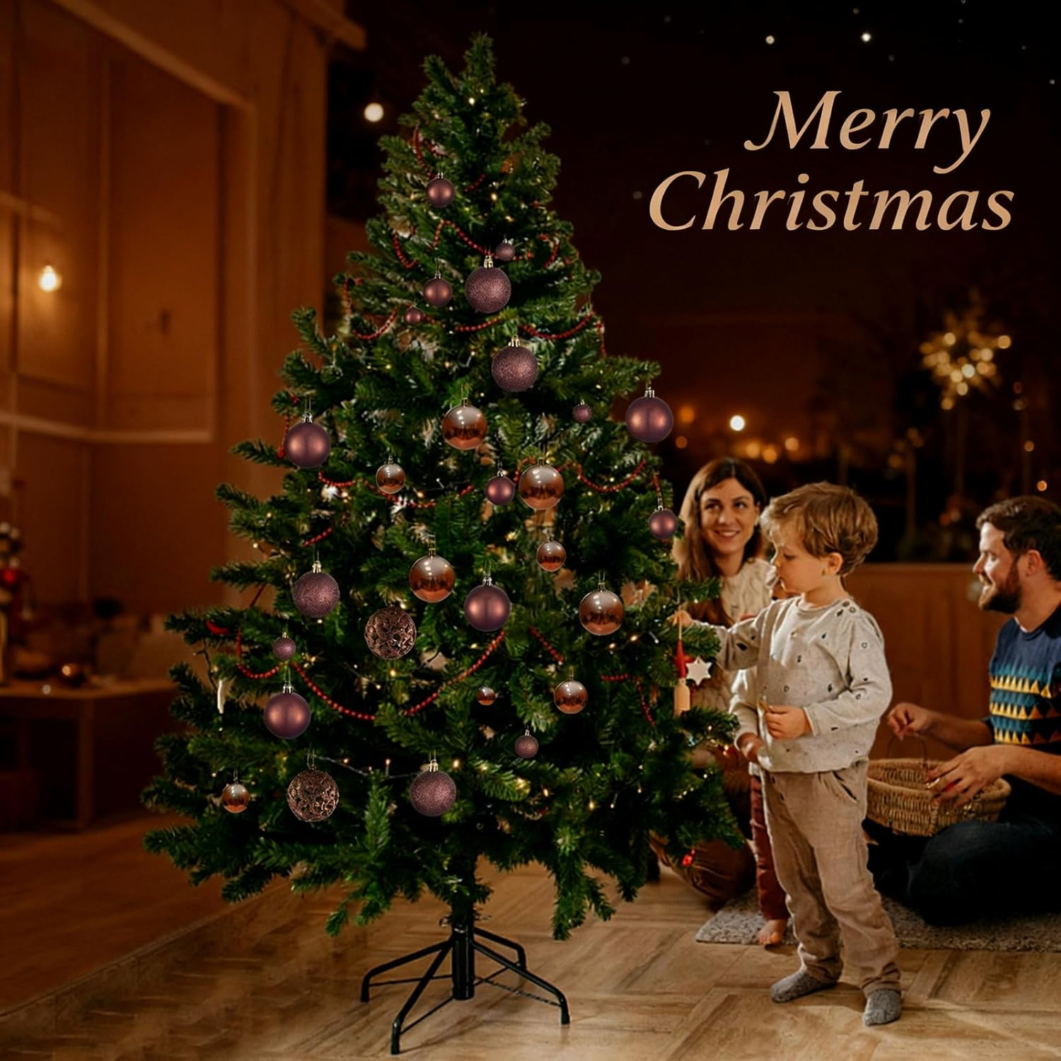 100Ct Christmas Balls Tree Ornaments, Shatterproof Christmas Tree Decorations Set with Reusable Hand-Held Gift Package for Holiday Xmas Tree Decor (Brown) - Black image number 3