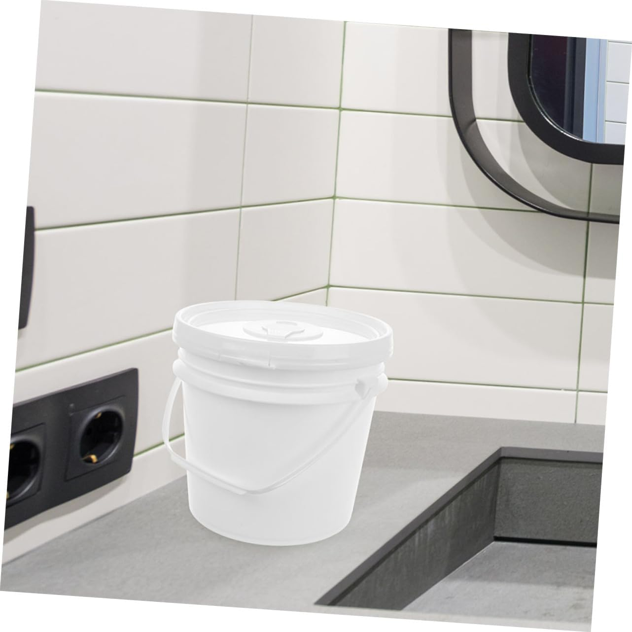 Wipes Dispenser Bucket 10L Plastic Wet Tissue Container Secure Lid and Handle Refillable Flushable Wipe Holder for Bathroom and Car Travel image number 4