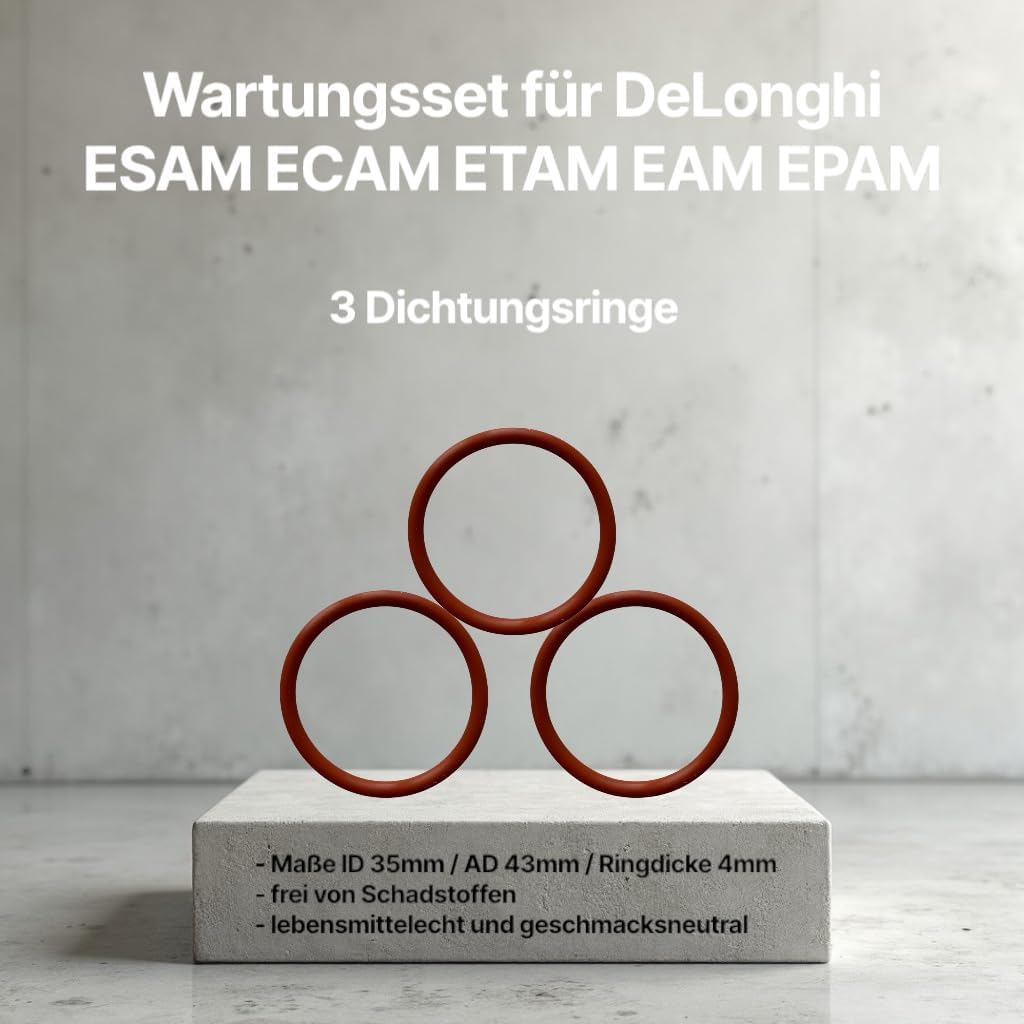 Delonghi Coffee Machine Care Kit - 3 Seals and Silicone Grease - Fits Esam ECAM ETAM EAM EPAM - Magnifica Primadonna Eletta Maestosa Dinamica image number 1