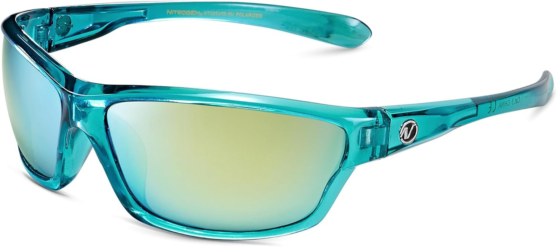 Nitrogen Polarized Wrap around Sport Sunglasses for Men Women UV400 - Black With Smoke Tint image number 2