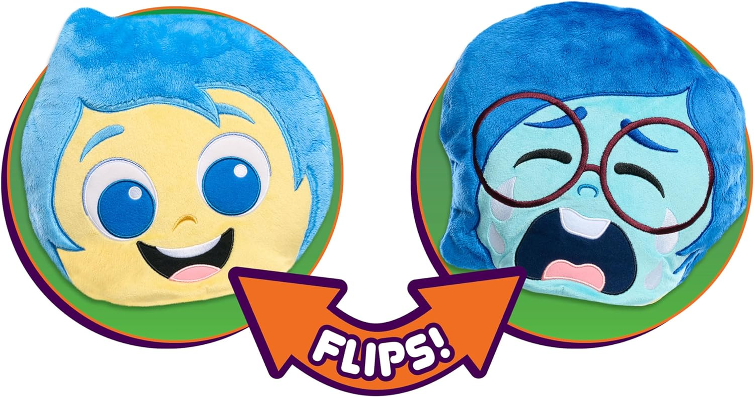 Inside Out 2 Flip-A-Mood Reversible Plush Joy/Sad, Kids Toys for Ages 3 up by Just Play image number 1