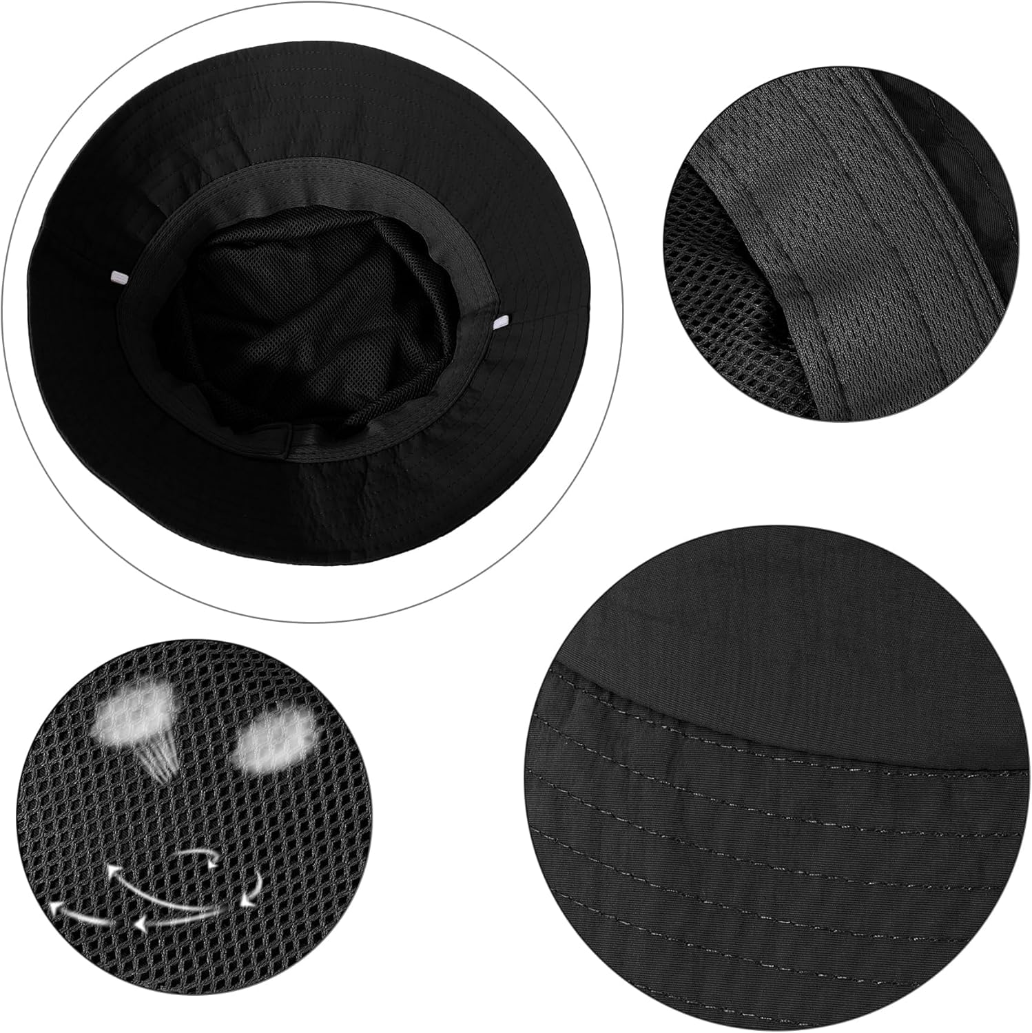 Bucket Hats for Men - Oversize L XL XXL Foldable Fisherman Sun Cap for Big Head Outdoor Travel Fishing Hiking image number 5