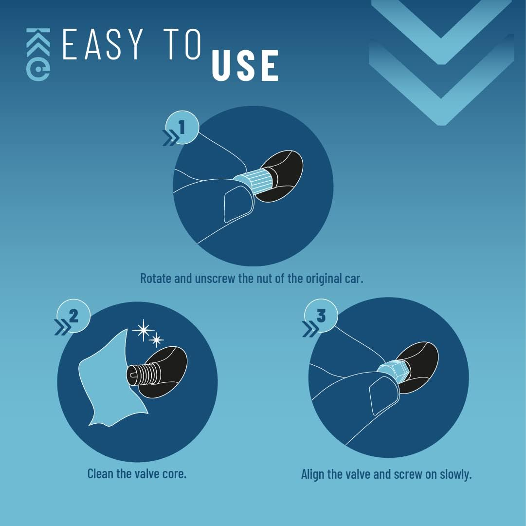 Skynotek Pack of 4 Schrader Valve Covers for Cars, Motorcycles, Bicycles and Electric Scooters | Aluminium Alloy Dust Caps for Tyres | Protection and Safety (Gris) image number 3