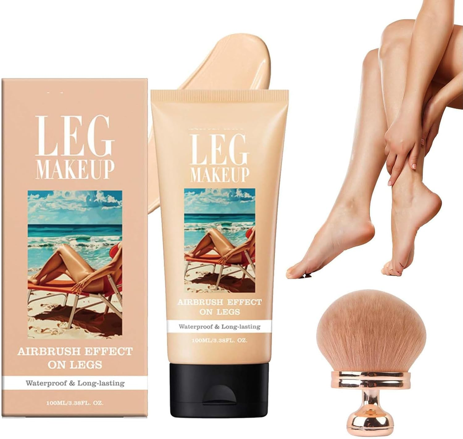 Leg Makeup, Miracle De Paris Body Coverage Perfector, All over Complexion Perfector with Brush for Legs, Waterproof Long-Lasting Sweat-Proof Coverage Concealer,T Valentine'S Day Gift (#3)