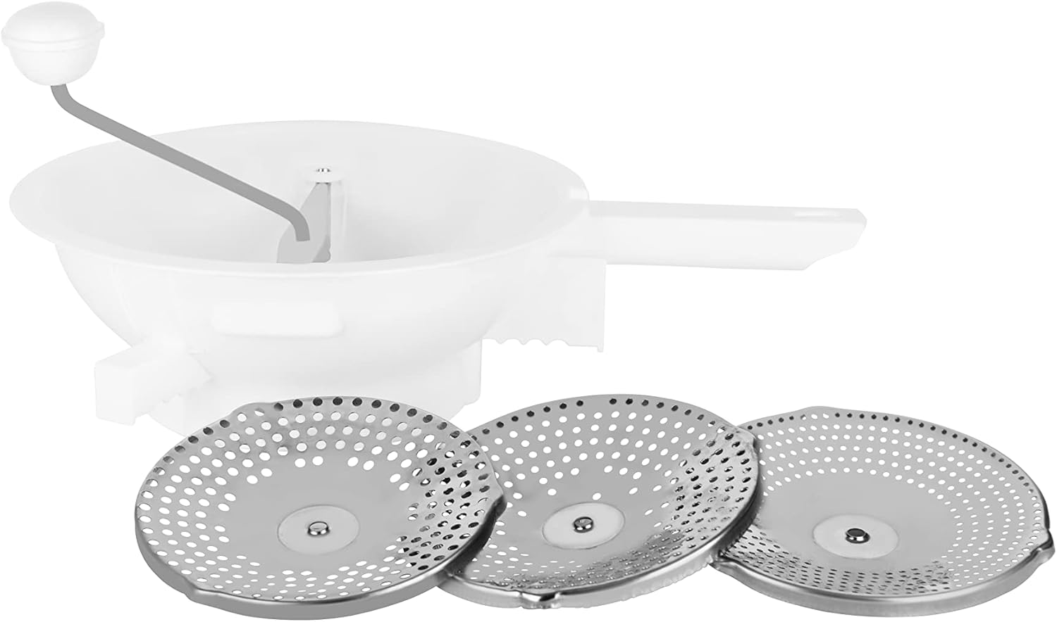 Metaltex Polypropylene 3 Stainless Steel Blades Food Mill, 20 Cm Diameter, White/Silver image number 3